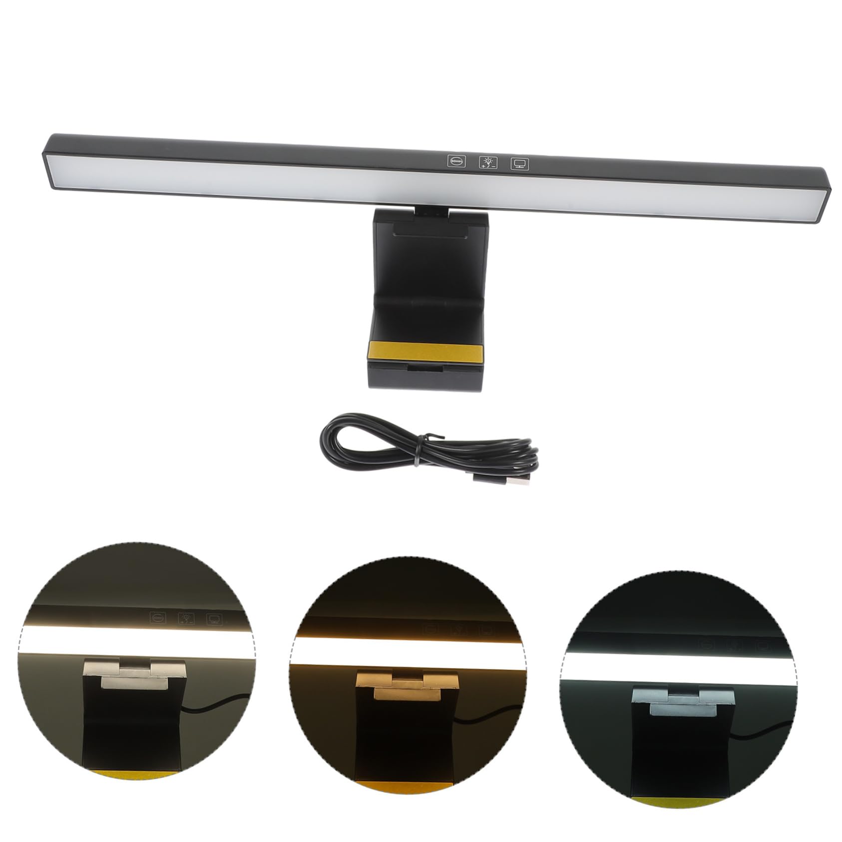 DOITOOL Barra Luminosa Facile da Installare per Monitor Lampada da Scrivania LED Regolazione Luminosità e Protezione Anti Luce Blu Nero per Schermo Laptop e Monitor