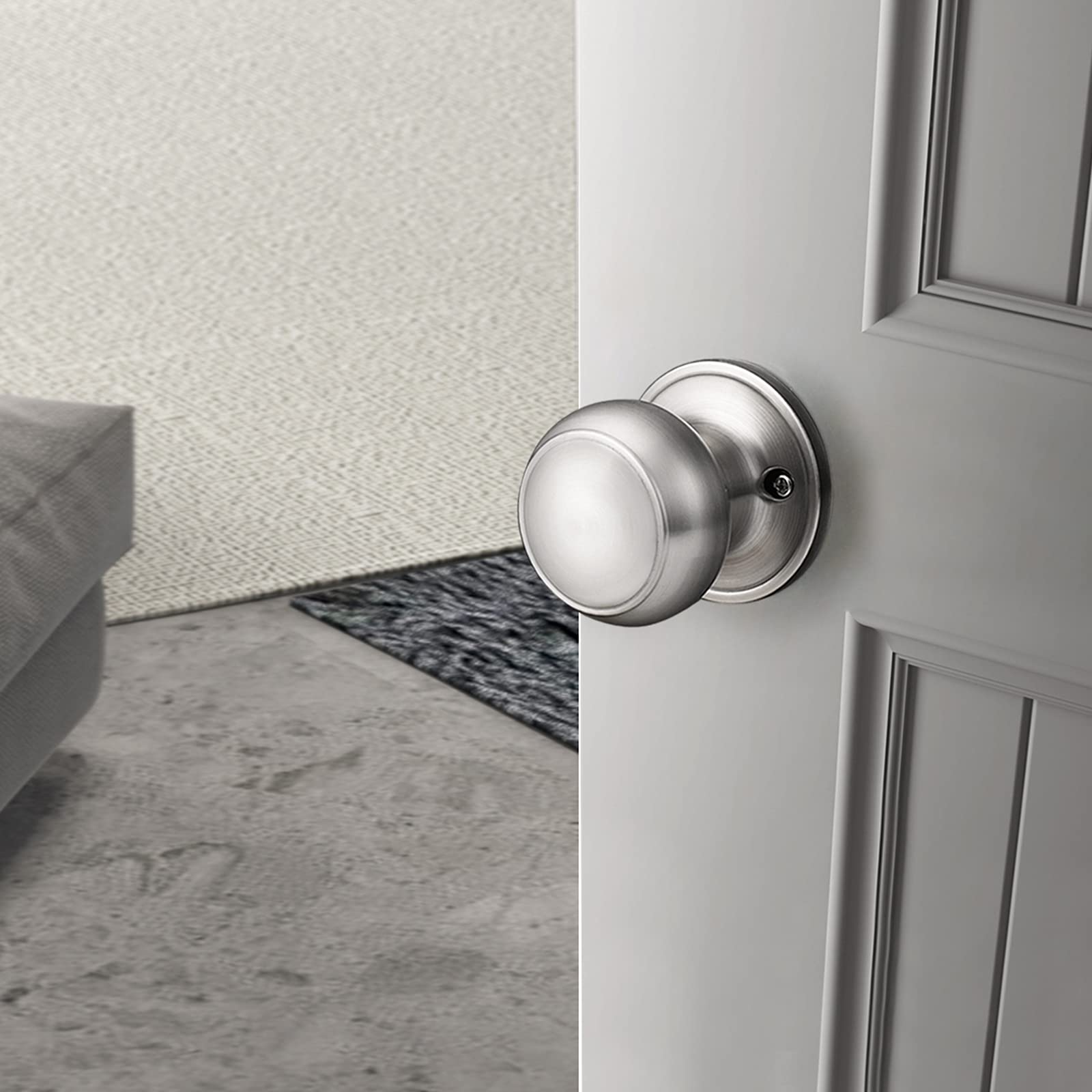 Brushed Nickel Dummy Door Knobs - 2 Pack -7