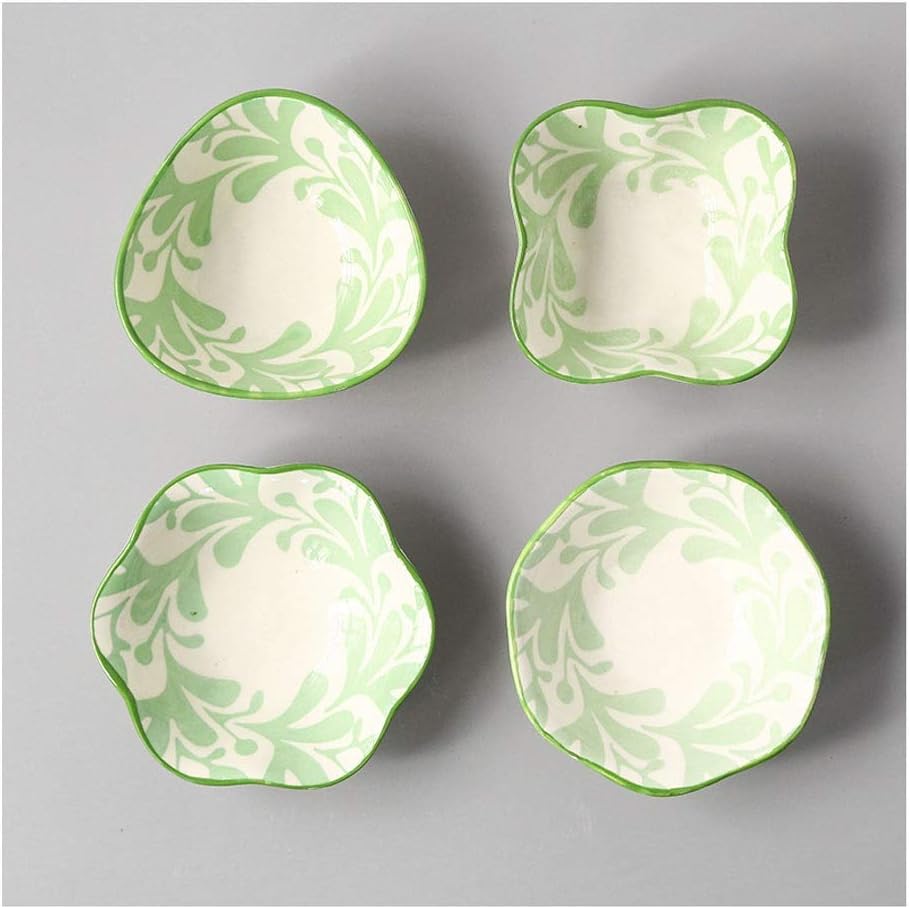 Sauce Plates/Sauce Dish Series Ramekin 4-Piece Mini Ramekins Porcelain Snack Dessert Bowl Ceramic Dishes Seasoning Dish (A)