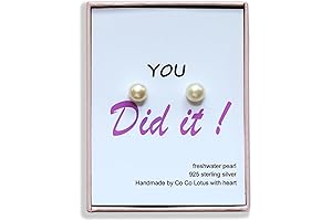 Graduation Gifts for Her, 8mm Genuine Pearl Earrings with Sterling Silver Post...