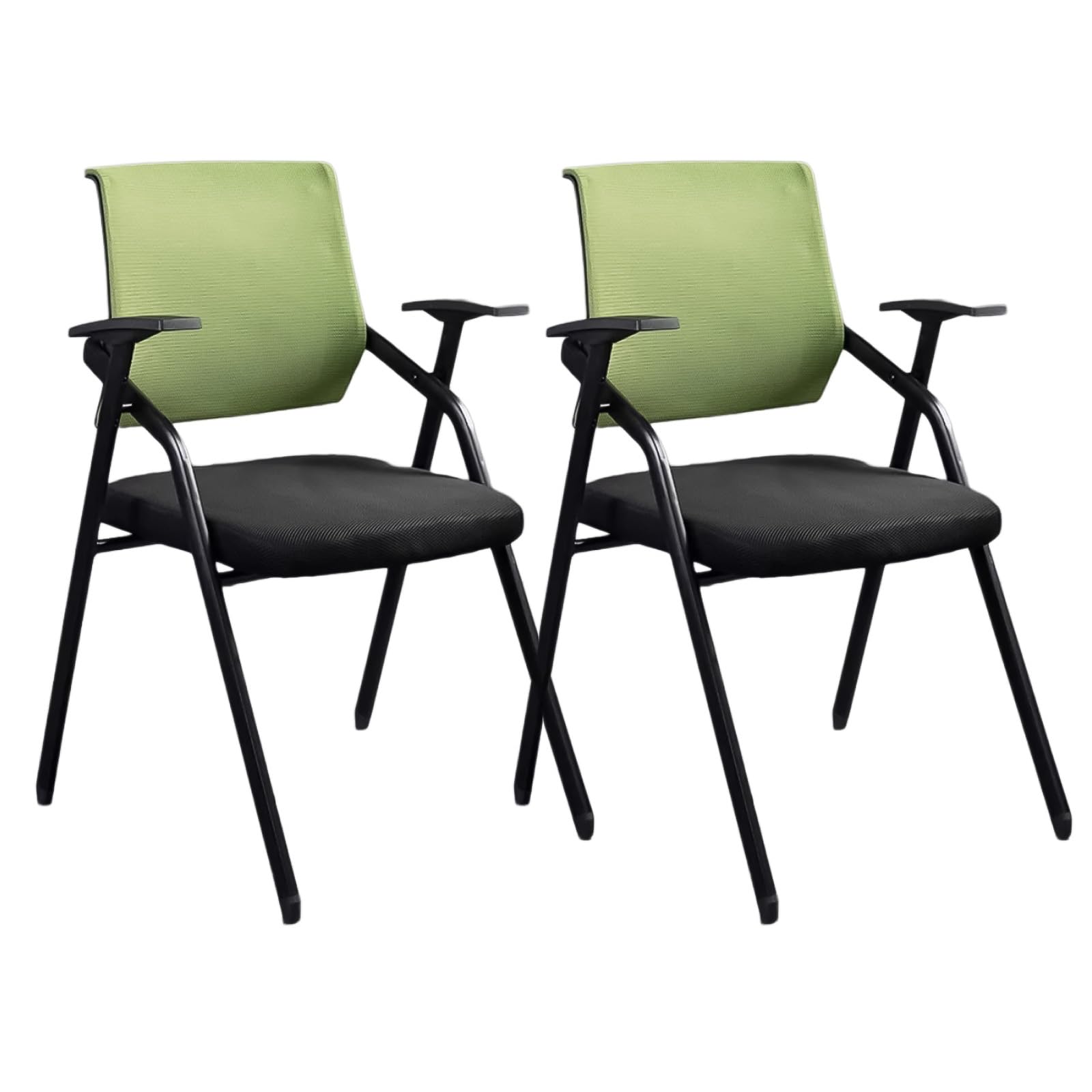 ASerZenith Set Of 2 Stackable Guest Chairs For Waiting Room Folding Conference Chairs With Armrests Office Reception Desk Seating Blue,Green-1