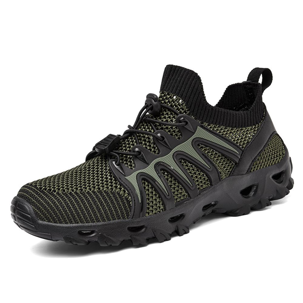 Water Shoes for Men Quick Drying Sneakers Breathable Non-Slip Outdoor Hike Barefoot Shoes for Sport Beach Pool Aqua Swim Surf Hiking Kayaking Walking Shoes