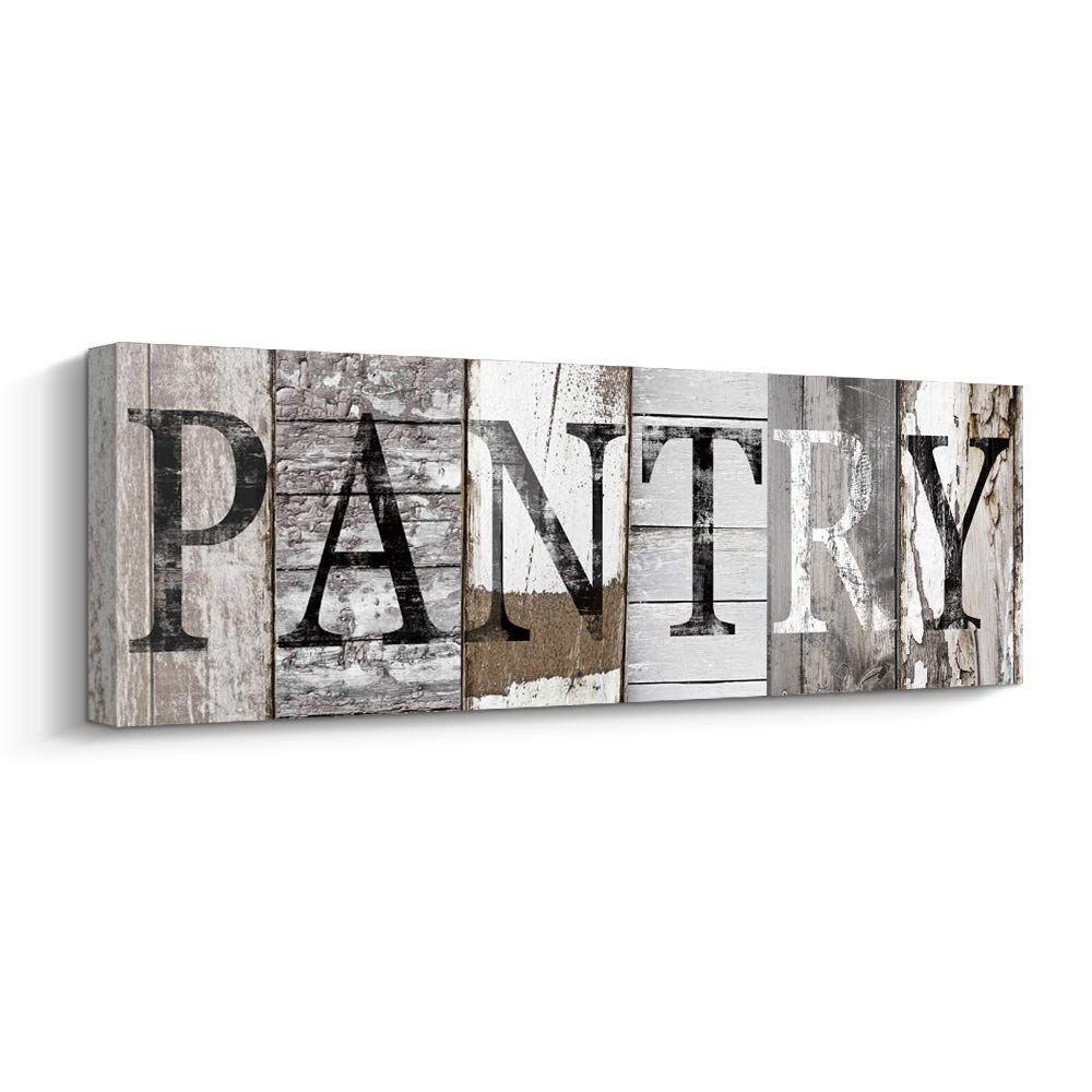 Pinetree Art Pantry Sign Kitchen Decor Canvas Prints Decorative Signs(With Solid Wood Inner Frame) (Pantry, 8 x 24 inch)
