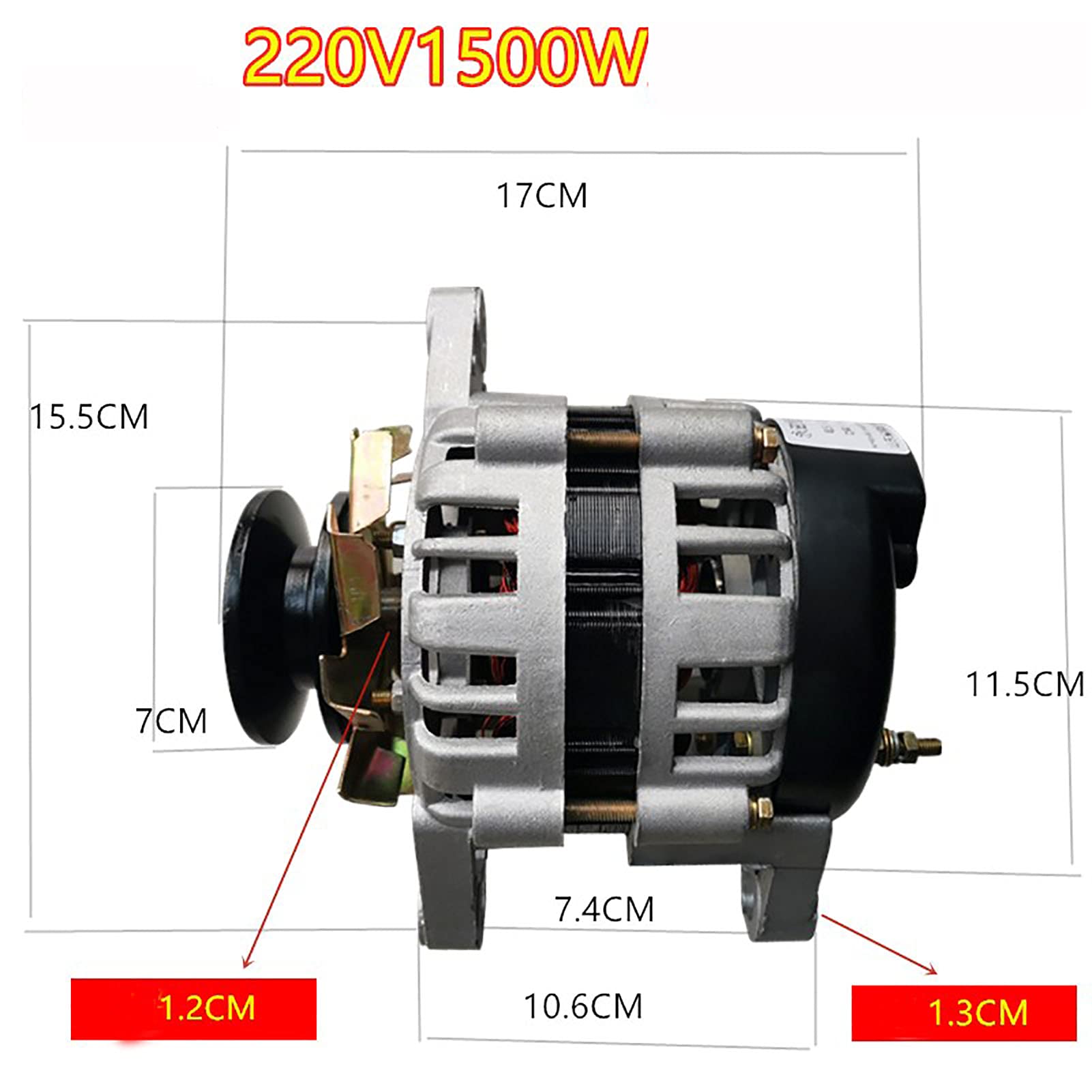 Rueda De Polea Doméstica Imán Permanente Voltaje Constante 220v1500w Alternador Cobre Puro-1500w 220v