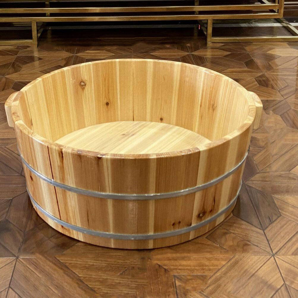 Yardwe Holzfußeimer Fußbad Wanne Wiederverwendbares Spa-Becken Tragbarer Fußbadeeimer Für Zuhause Fußmassage Und Pediküre