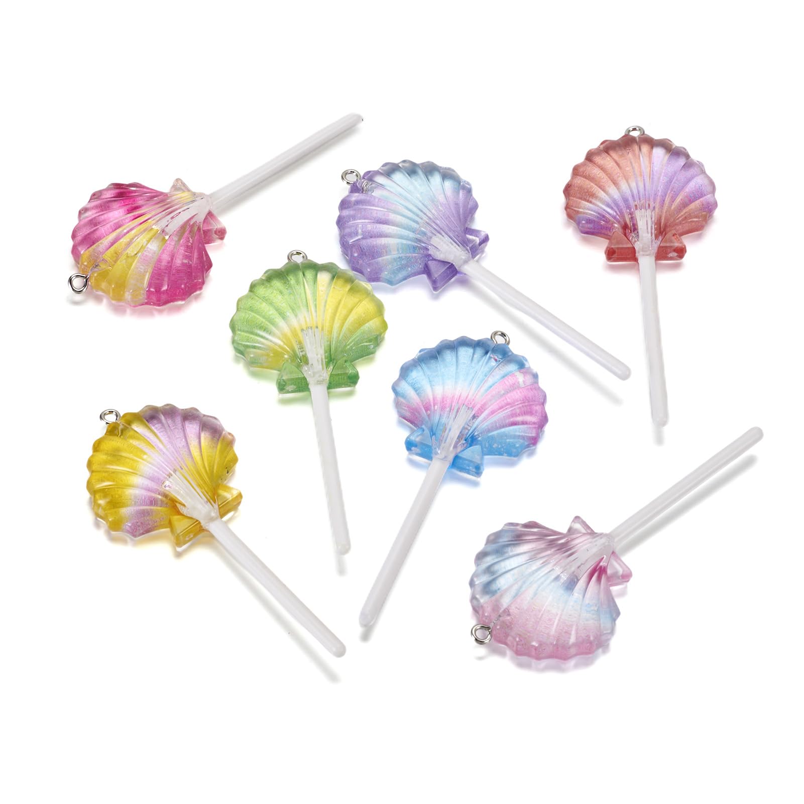 Amazon.co.jp: Beadthoven シェル型 カラフルなロリポップ樹脂チャーム 