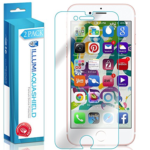 ILLUMI AquaShield Screen Protector Compatible with Apple iPhone 7 (iPhone 6s,iPhone 6 4.7 inch)(2-Pack) No-Bubble High Definition Clear Flexible TPU Film