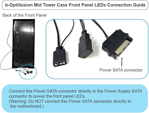 Miniatura 17 de Bgears b-Optillusion Gaming PC ATX, panel frontal ARGB con ilusión óptica especial, lado de vidrio templado. USB 3.0, soporte hasta tarjeta madre