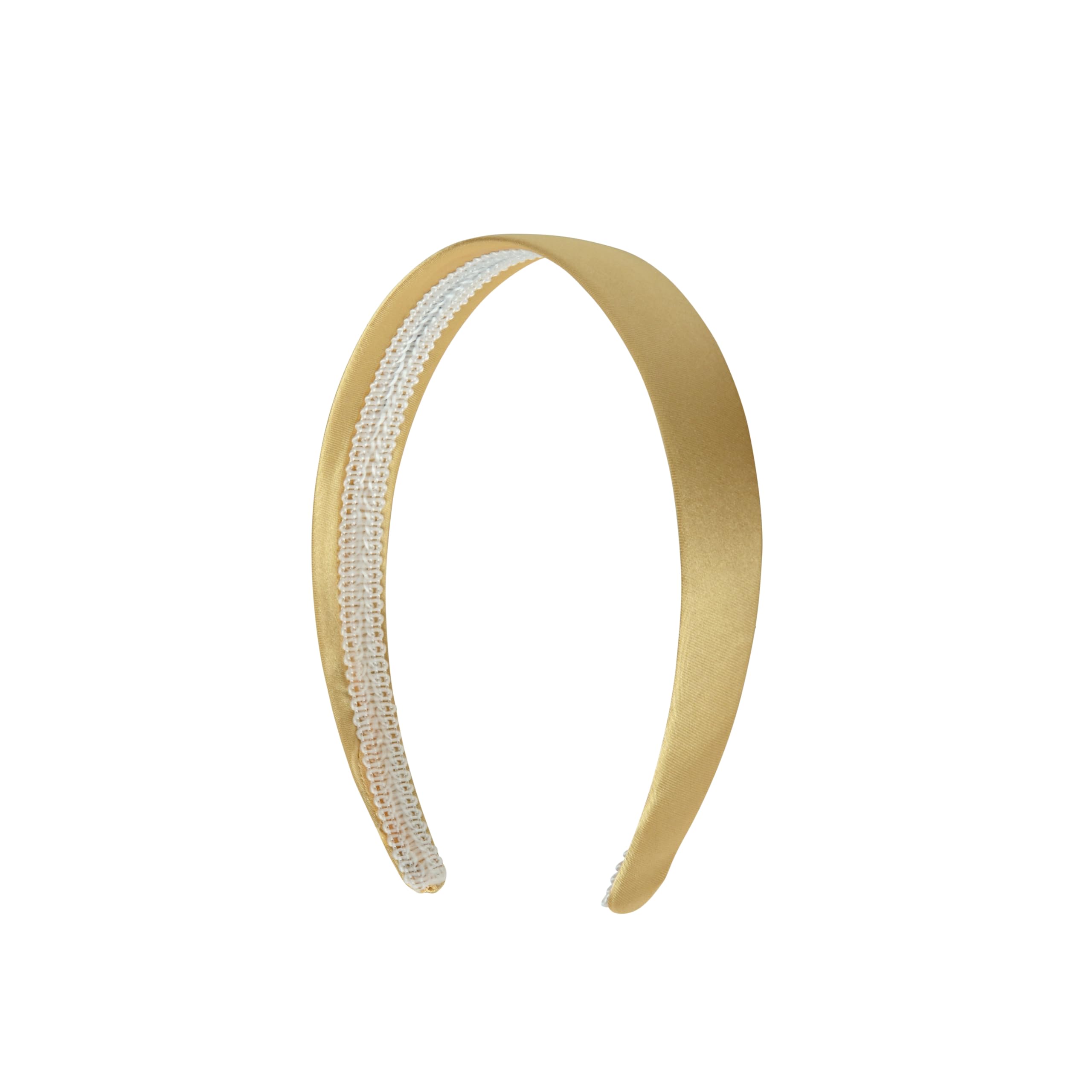 1 Inch Satin Hard Headband for Women and Girls (Gold)
