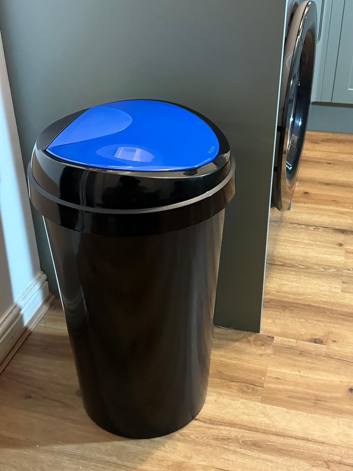 SPECTRAPLAST 60L Premium Blue Brabatia Plastic Touch Top Bin, Dustbin, Rubbish Bin for Kitchen, Home With Coloured lids Black/Blue/Red/Silver/Green (BLUE)