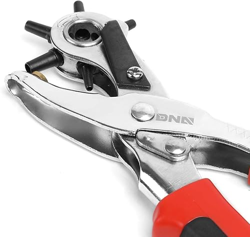 Miniatura 2 de DNA Motoring TOOLS-00126 - Herramienta giratoria para perforar agujeros de cuero, seis perforadores de campana hueca de acero recubierto perfecto
