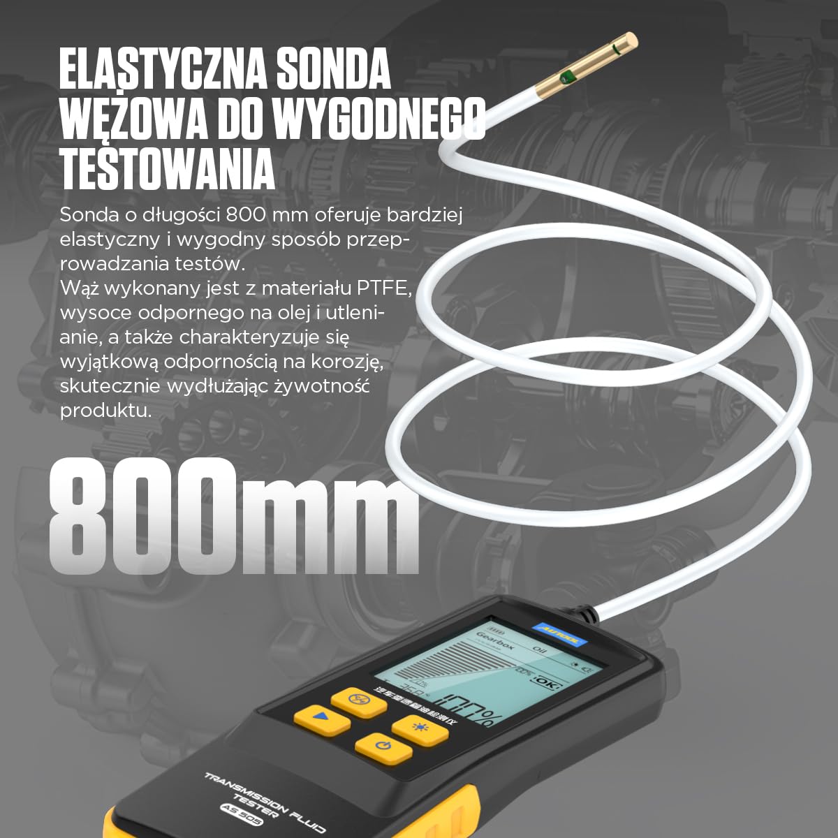 Tester del fluido di trasmissione, Tester dell'olio della trasmissione automatica Rivelatore di trasparenza del fluido di trasmissione Strumento di prova diagnostico Analizzatore Meter