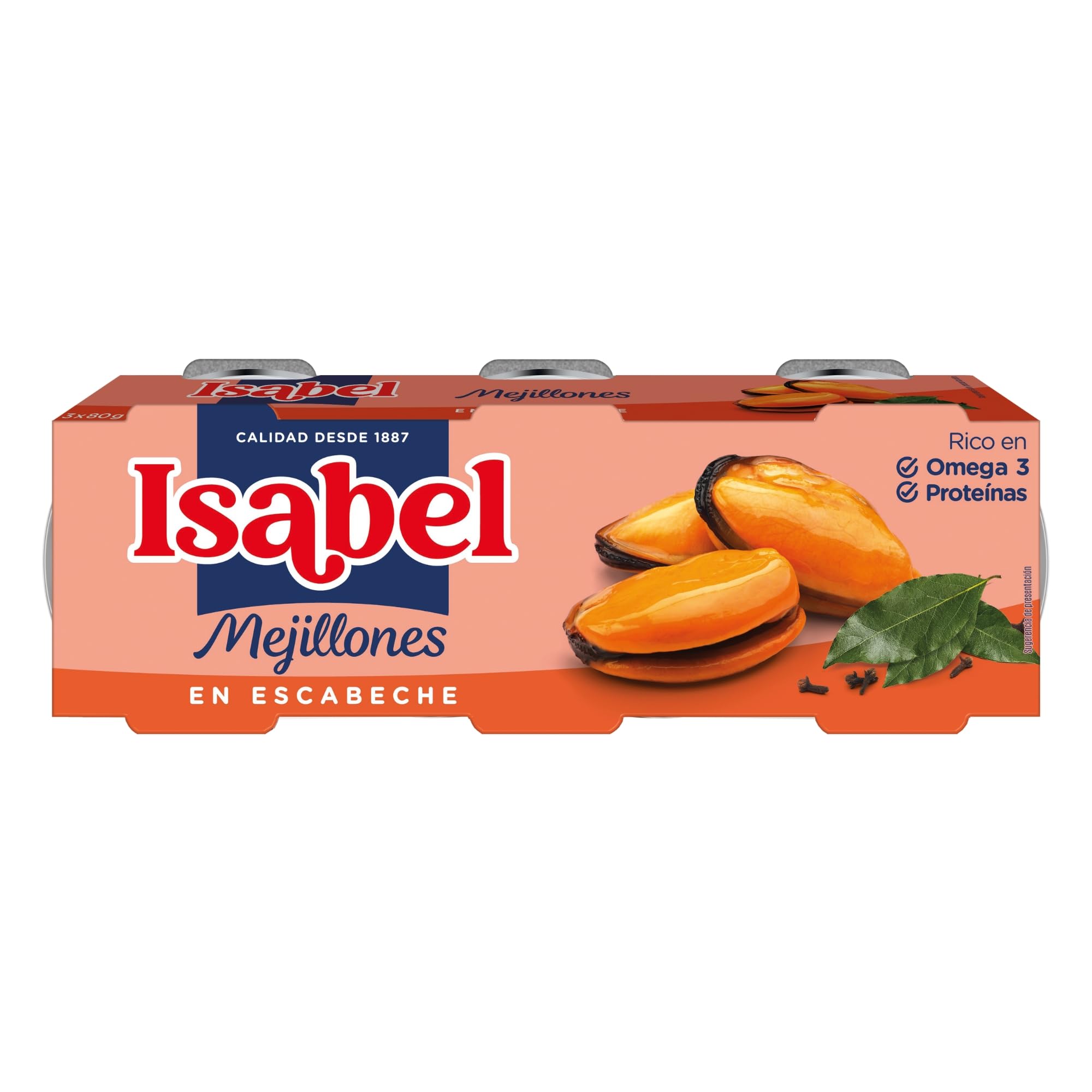 Isabel Pack 5 cajas Mejillones En Salsa De Escabeche - 3 x 80 g - 3