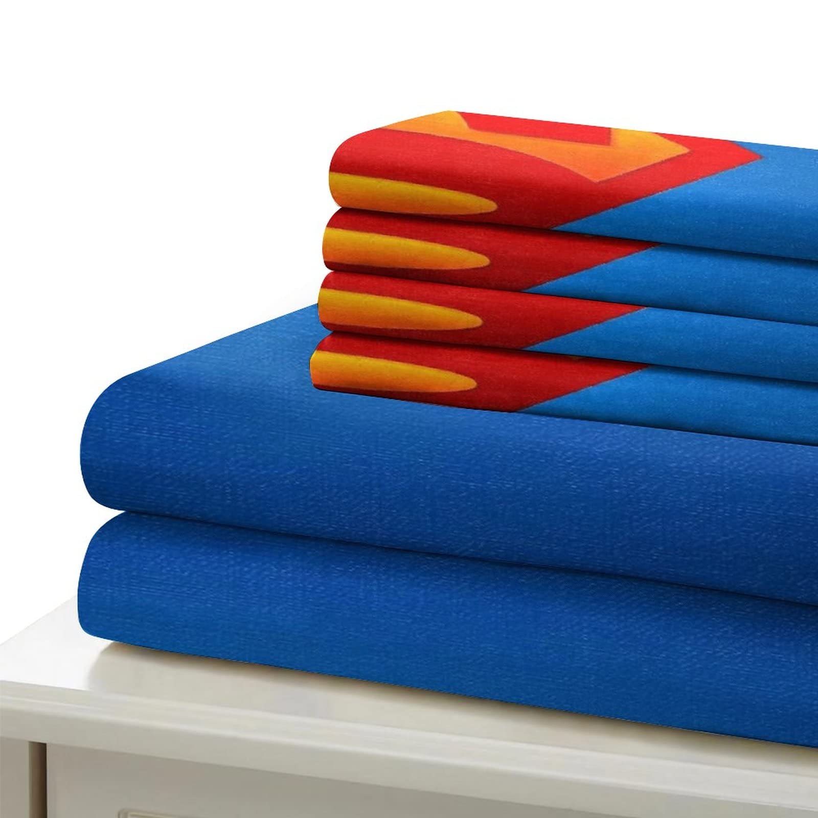 Superman Bettwäsche – 200x135 Cm + 80x80 Cm, 100% Baumwolle
