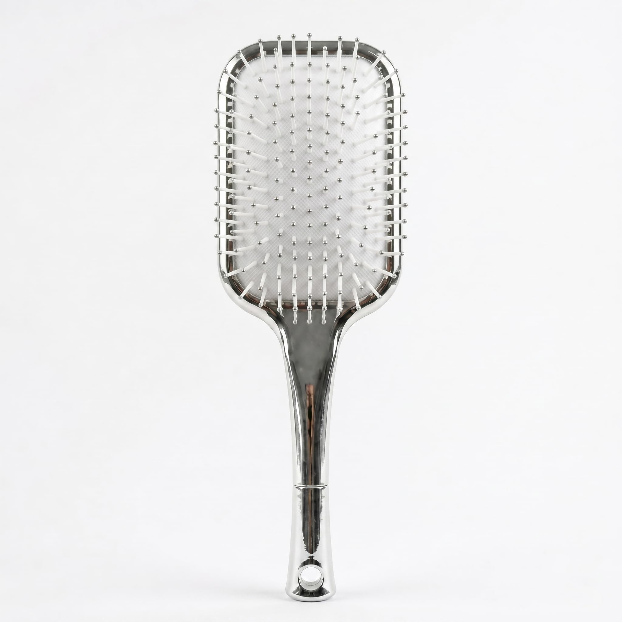Paddle Hair Brush | Wide Detangling Brush for Men & Women | Ideal for Long, Thick & Curly Hair | Smooth & Shiny Finish (PB-9558-SILVER)-image-21