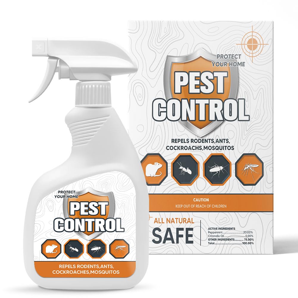 Pest Control Spray -Peppermint Oil for Rodents, Mice, Rats, Spiders, Ants, Roaches, Rodent Repellent Spray, 1-Bottle Mint Mice Repellent Rat Repellent