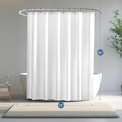 Miniatura 7 de downluxe Cortina de ducha de tela impermeable, forro de ducha de tela suave con 3 imanes, lavable a máquina y cortina de baño de calidad de hotel,