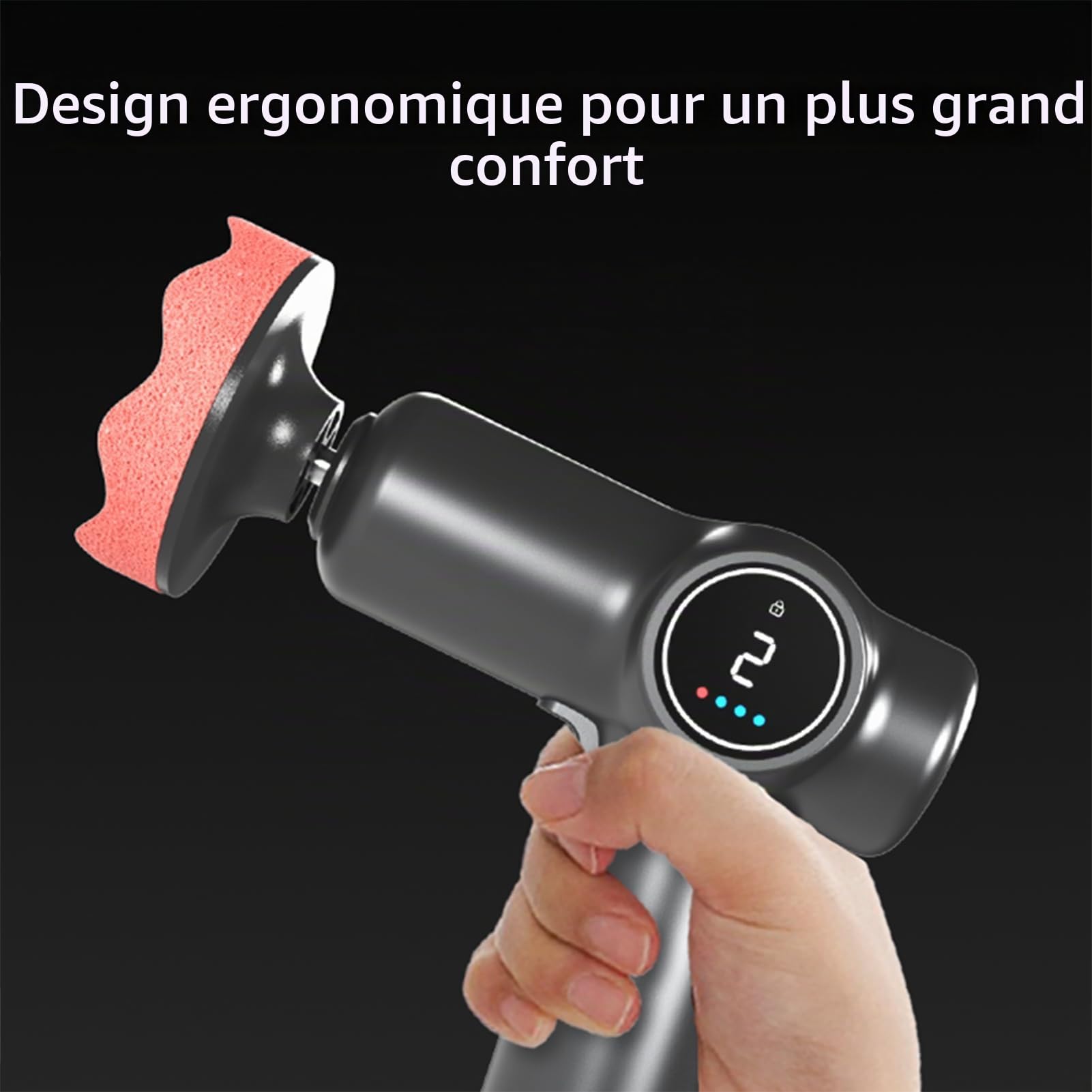 Polisseuse sans fil pour voiture avec écran LCD, kit de polissage à 2 vitesses réglables, polisseuse électrique multifonctionnelle pour le polissage du métal, du bois et du bois