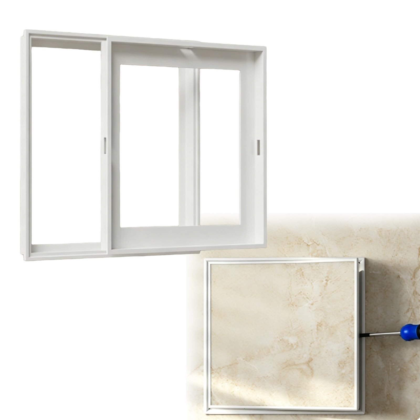LZMZMQ Indoor wall hatch small access door, 12 15 20 30 cm Heavy duty Service Shaft Door Panel, Easy Installation Inspection Hatch(White,6x6/150x150mm)