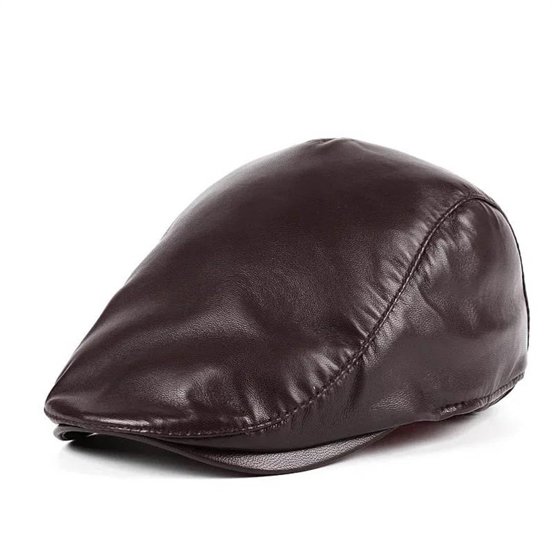 Unisex beret czapki z prawdziwej skóry czapka z daszkiem męskie cienkie casualowe czapki typu trucker