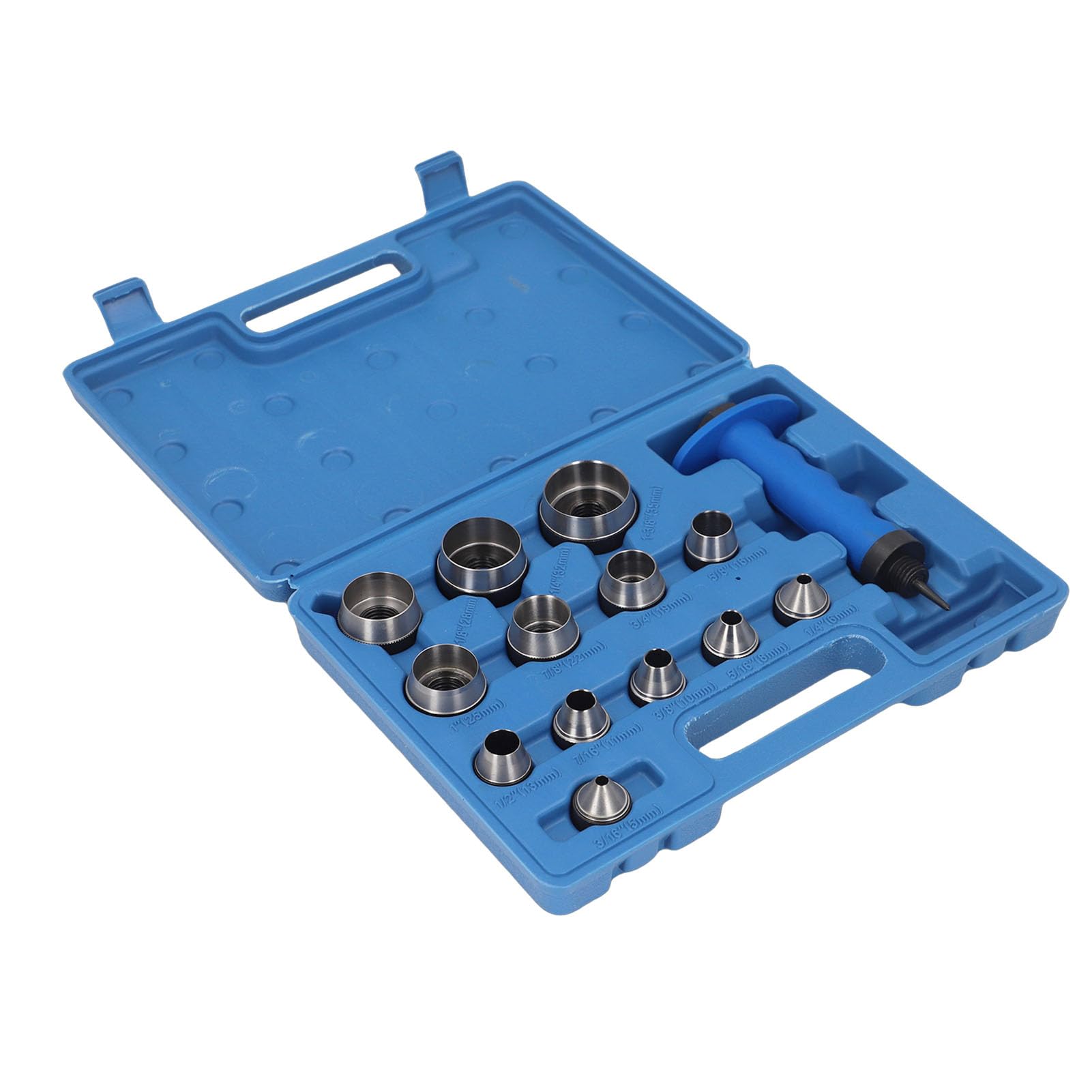 Alomejor Leather Working Hole Punch Set, 13pcs Interchangeable Tools