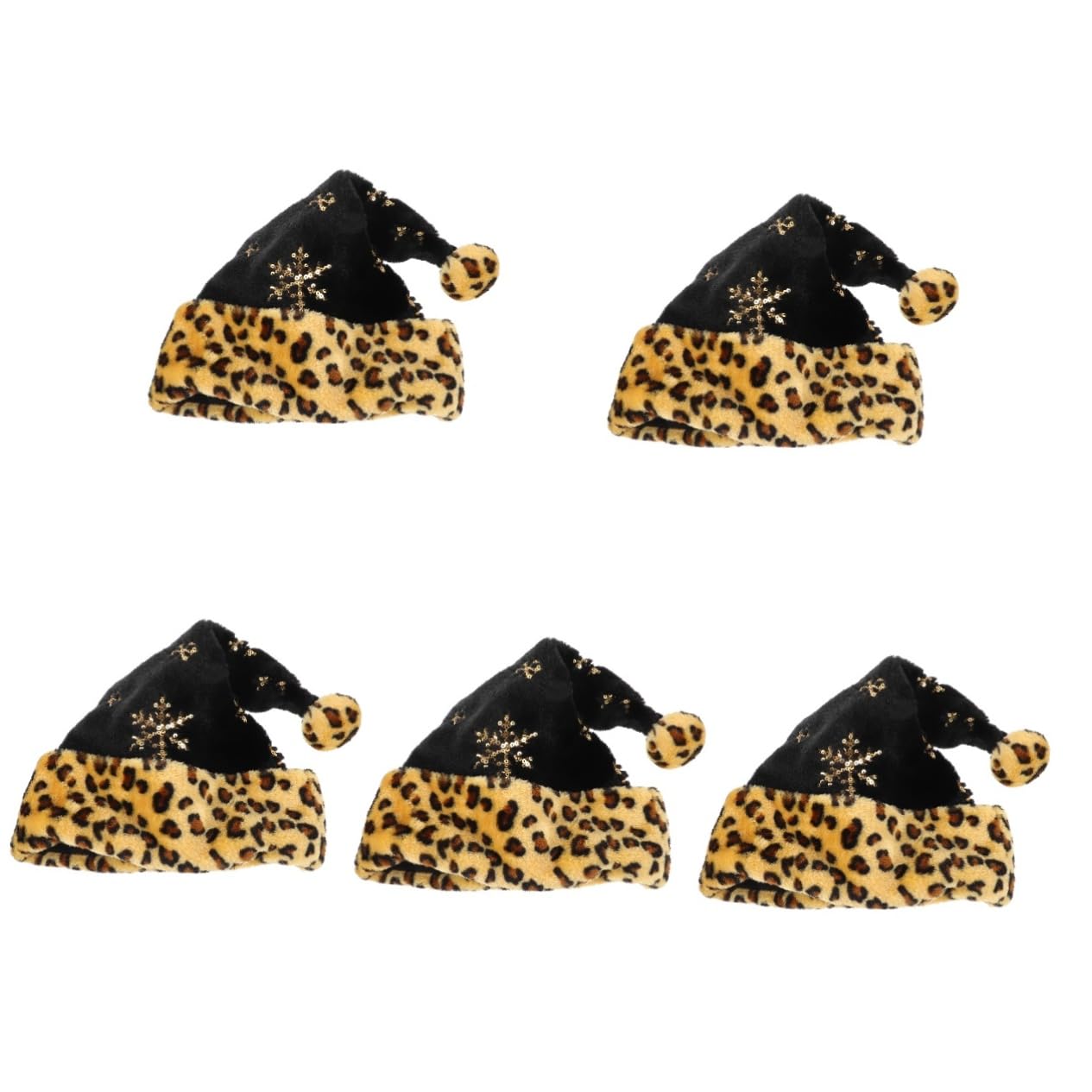 Homoyoyo Gorro navideño con Estampado de Leopardo Christmas Hat Sombreros navideños Sombrero de Pescador Unisex Mini Sombreros de cumpleaños Gorros Suministros de Fiesta de Navidad