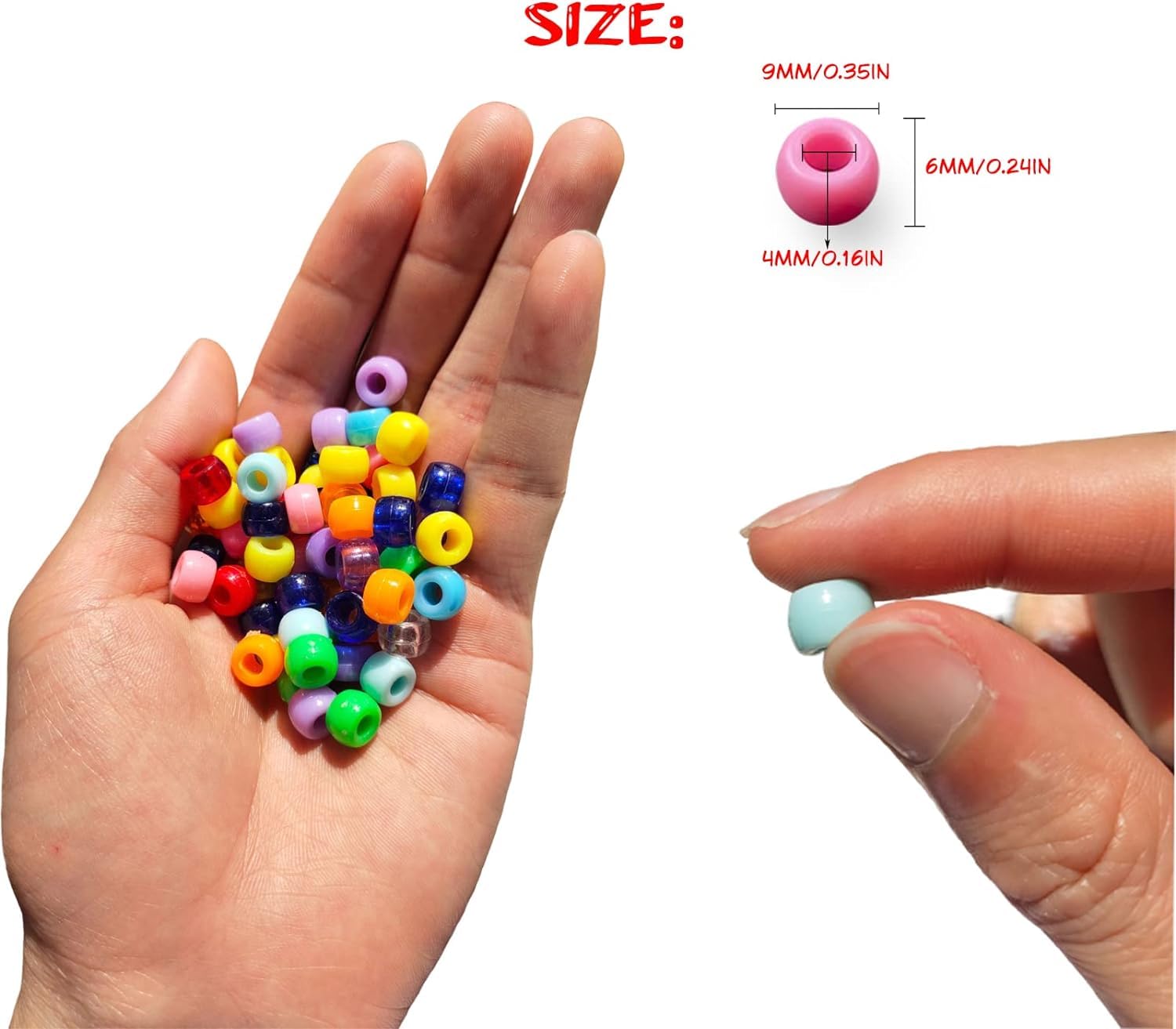 White Pony Beads Bulk 900 Pcs,Beads for Necklace Jewelry Making Earring Hair Braiding,Bracelets Making Kits,Hair Bead,Bracelet Beads,Plastic Beads for Crafts Braids Girls