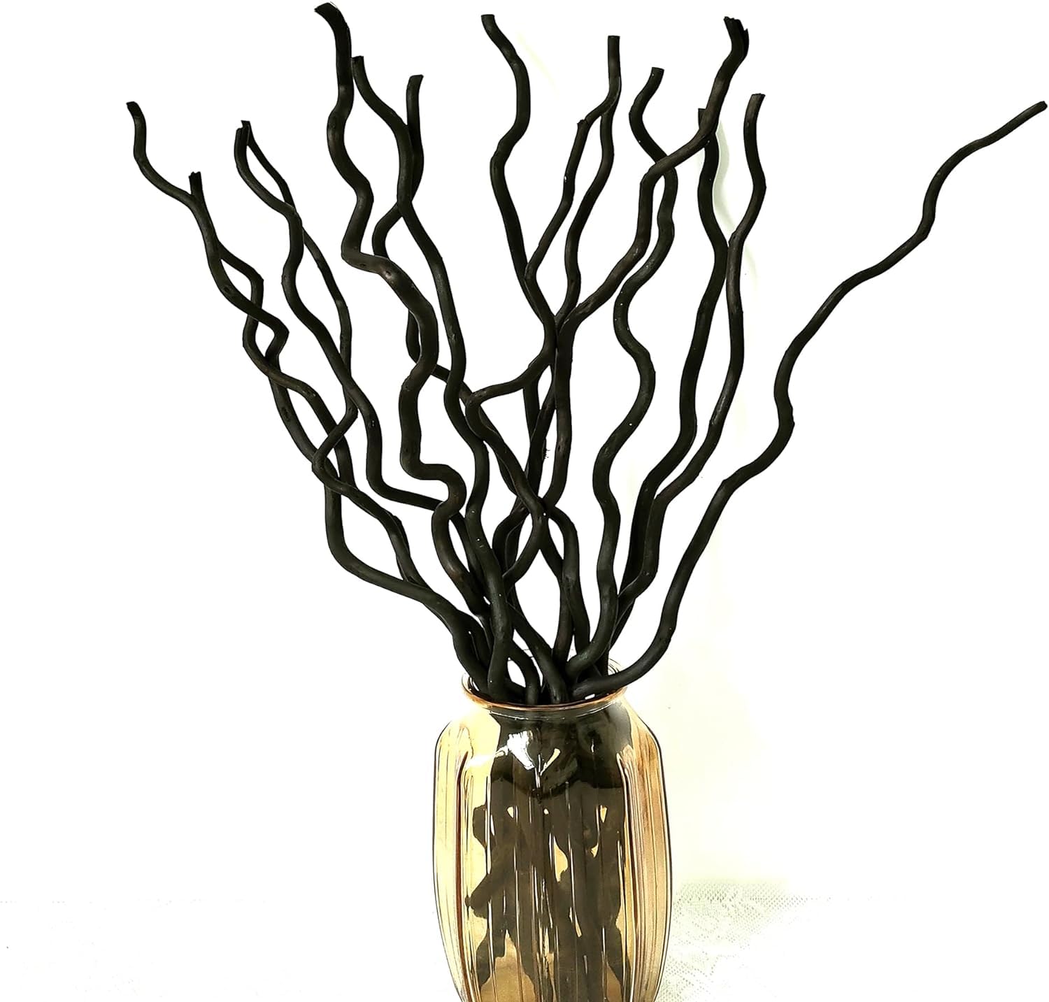 DongArts 58 cm Curly Willow Branches, 15 Stems Dried Twigs Wooden Sticks, Natural Plants Decorative Branches for Xmas Rustic Home Decor (Black)