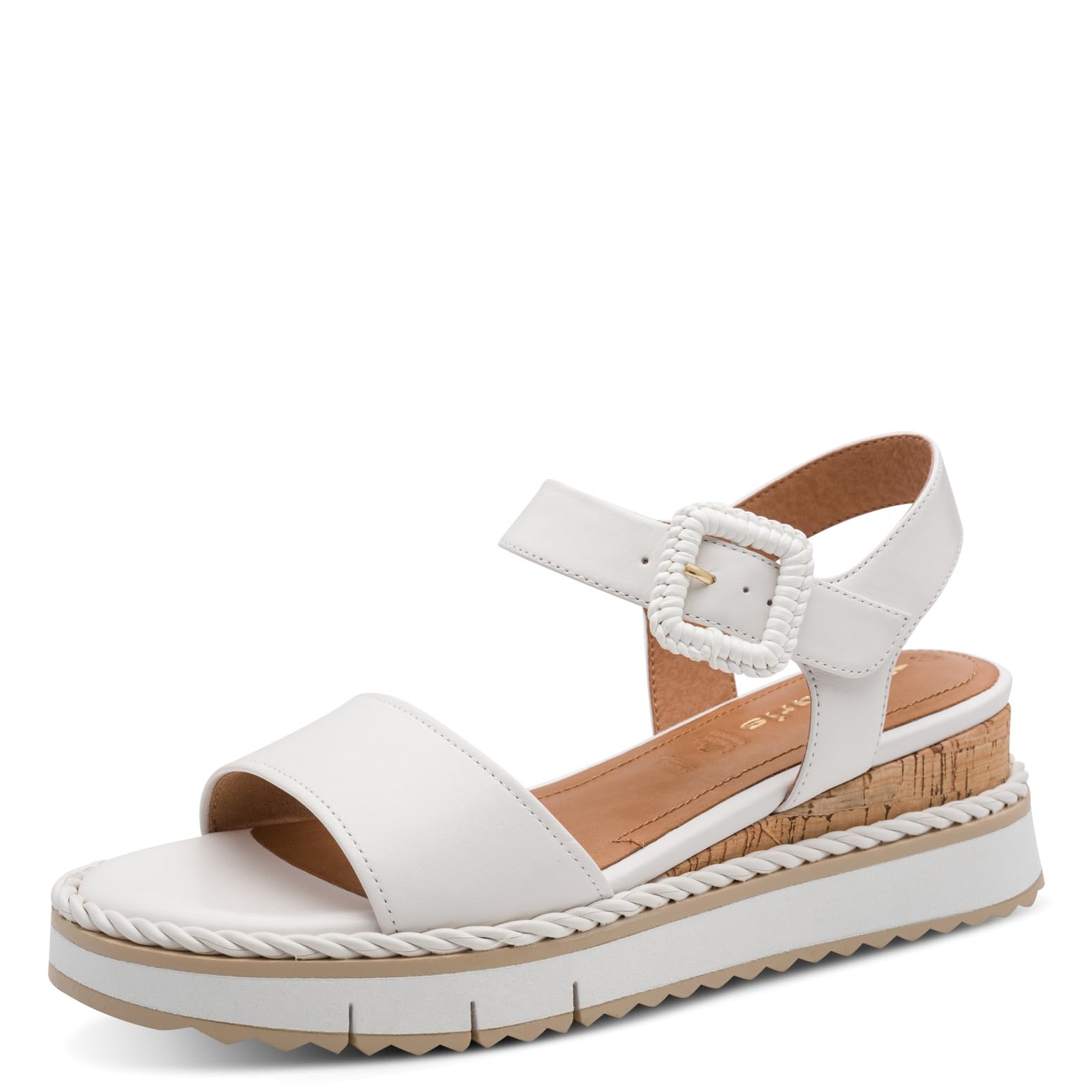 Tamaris Women’s sandal with wedge heel white 4 UK