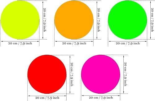 WILLBOND 25 hojas de papel de neón que brillan para decoración de fiesta, bricolaje, pista de baile, juegos de movimientos clásicos, Twister