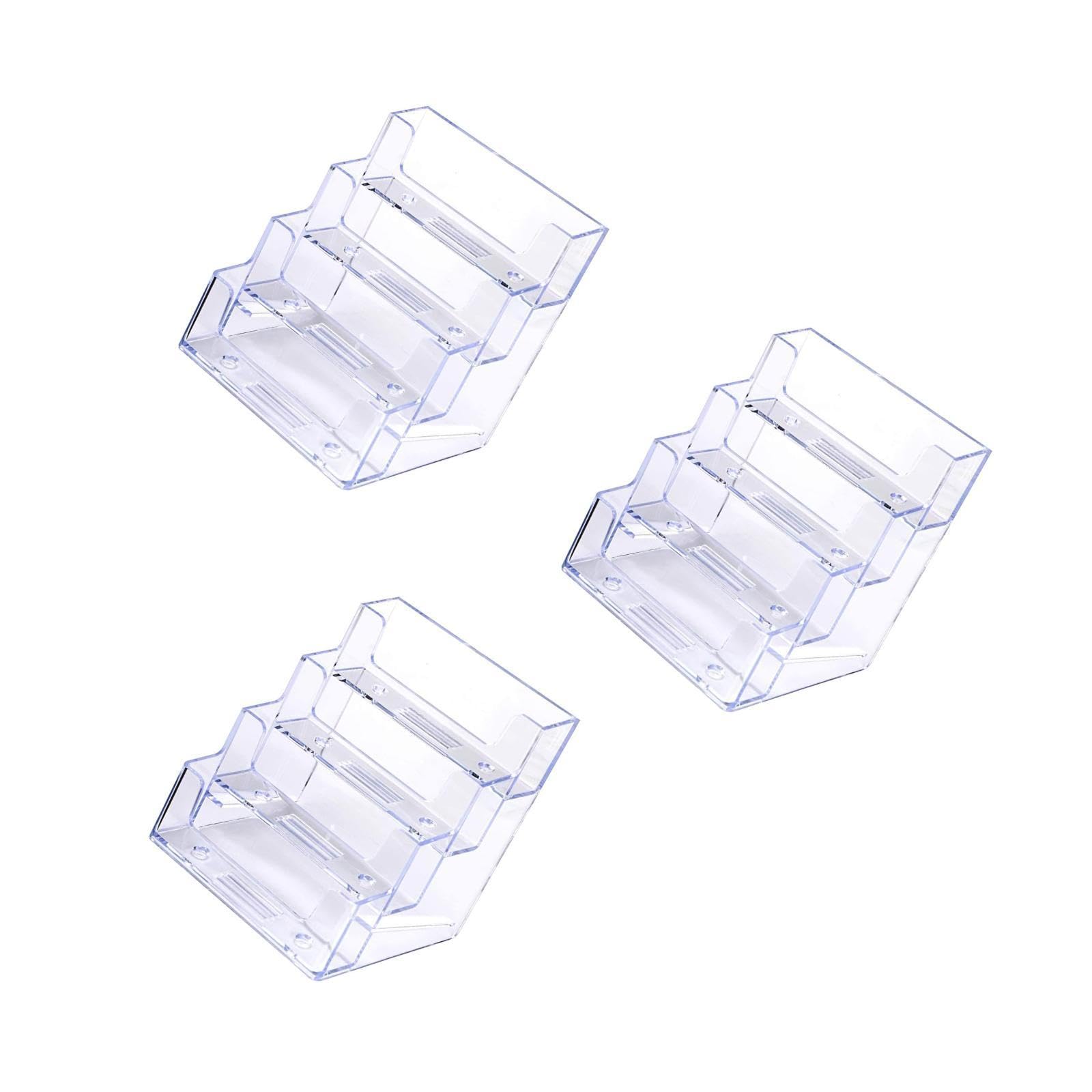 NUOBESTY 3 Pz espositore casse scrivania portacarte portatessera contenitore aziendale titolare di attività desktop credito porta carte Custodia per biglietti da visita plastica Transparent