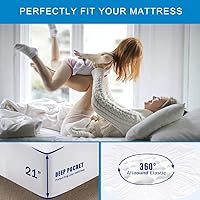 Vista 55 de Twin XL Size Waterproof Mattress Protector, Premium Cooling Viscose from Bamboo Mattress Pad, Breathable, Noiseless, Cooling & Machine-Washable Bed