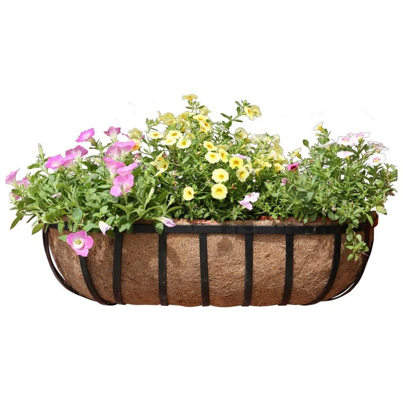 2 Pack 24/30/36/48 inch Planters Basket Liners Trough Coconut Liner Fiber Replacement Window Basket Liners for Plant Hanging Basket Window Box Fence Flower Baskets Hanging Trough Planter-24 INCH
