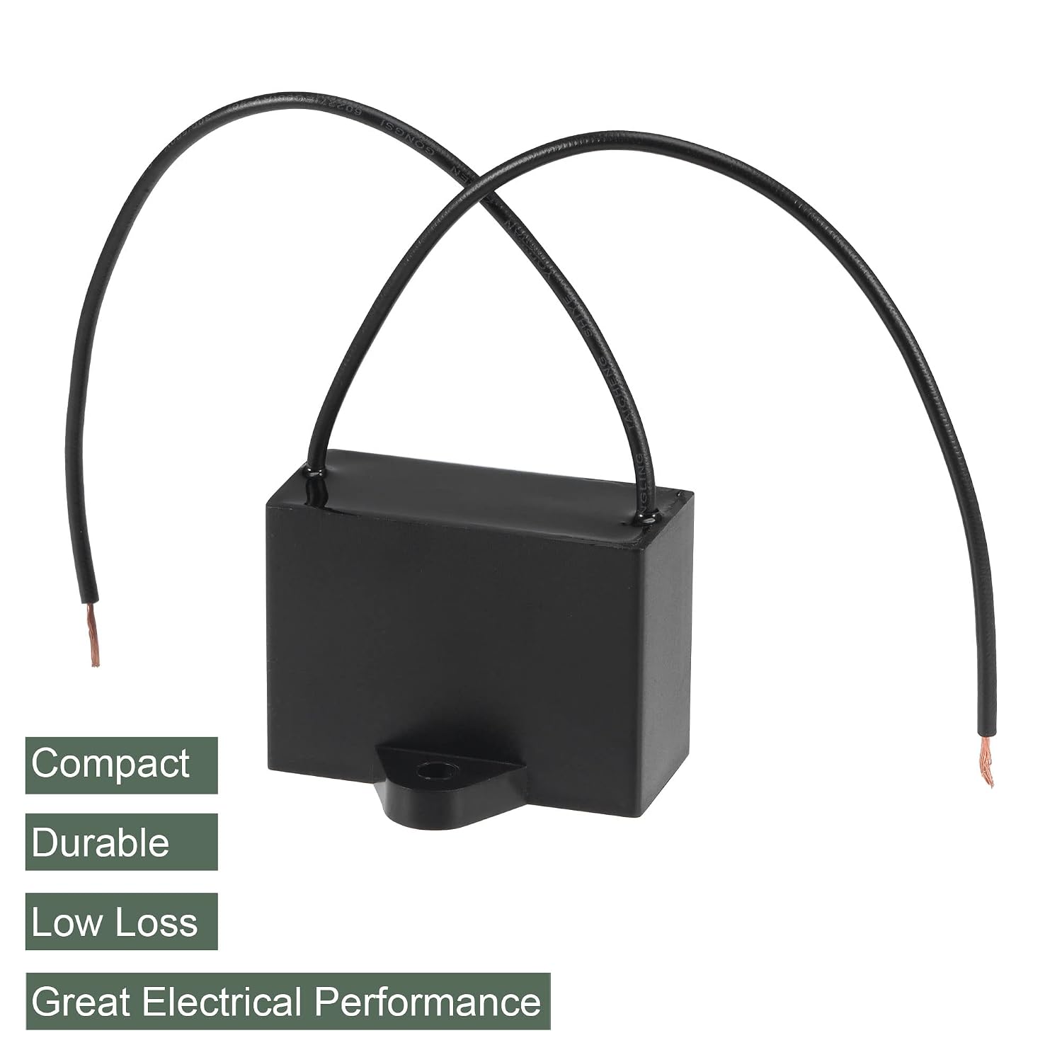 YOKIVE Ceiling Fan Capacitor CBB61, Metallized Polypropylene Film Capacitor Great for Fans Pumps Motors Running (15uF 250V AC 2 Wires 50/60Hz)