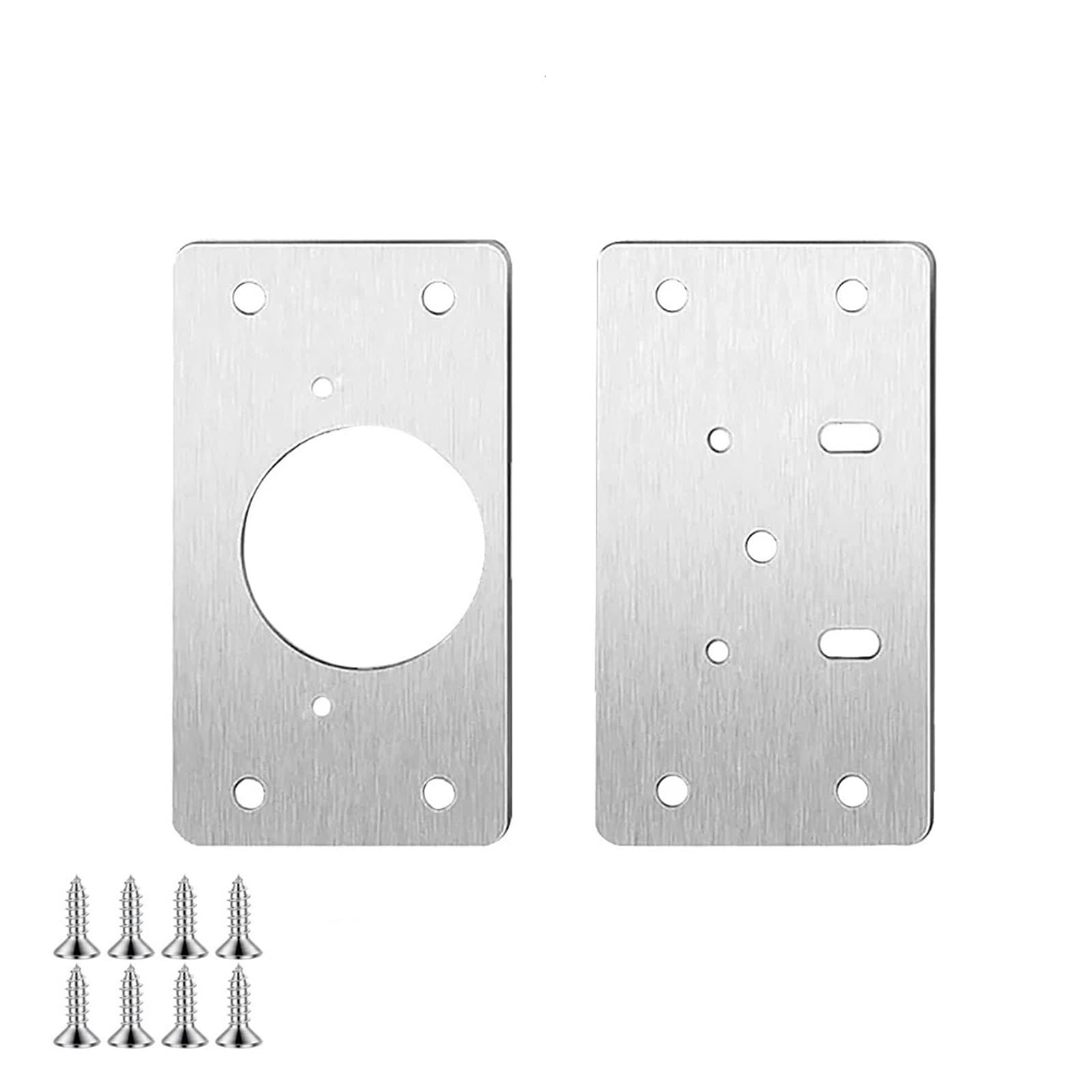 Meytxoa 2Pcs Hinge Repair Plate Cabinet Hinge Repair Plate Kit Kitchen Cupboard Door Mounting For Furniture Hardware Accessories With Holes(2Pcs)