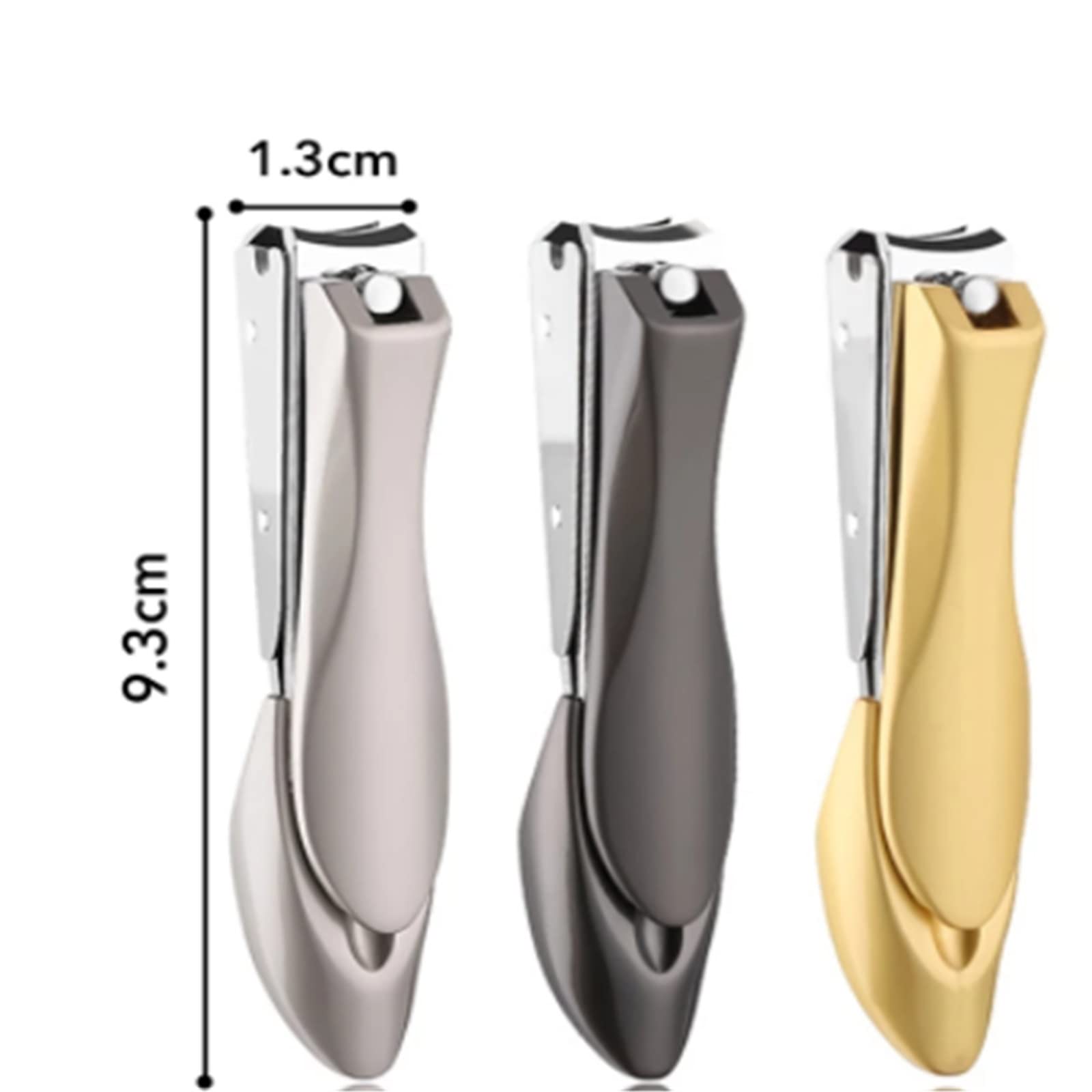 Nagelknipser, Edelstahl-Nagelschere, spritzwassergeschützt, Nagelknipser, Pediküre-Schere, Maniküre-Feile(Giallo)