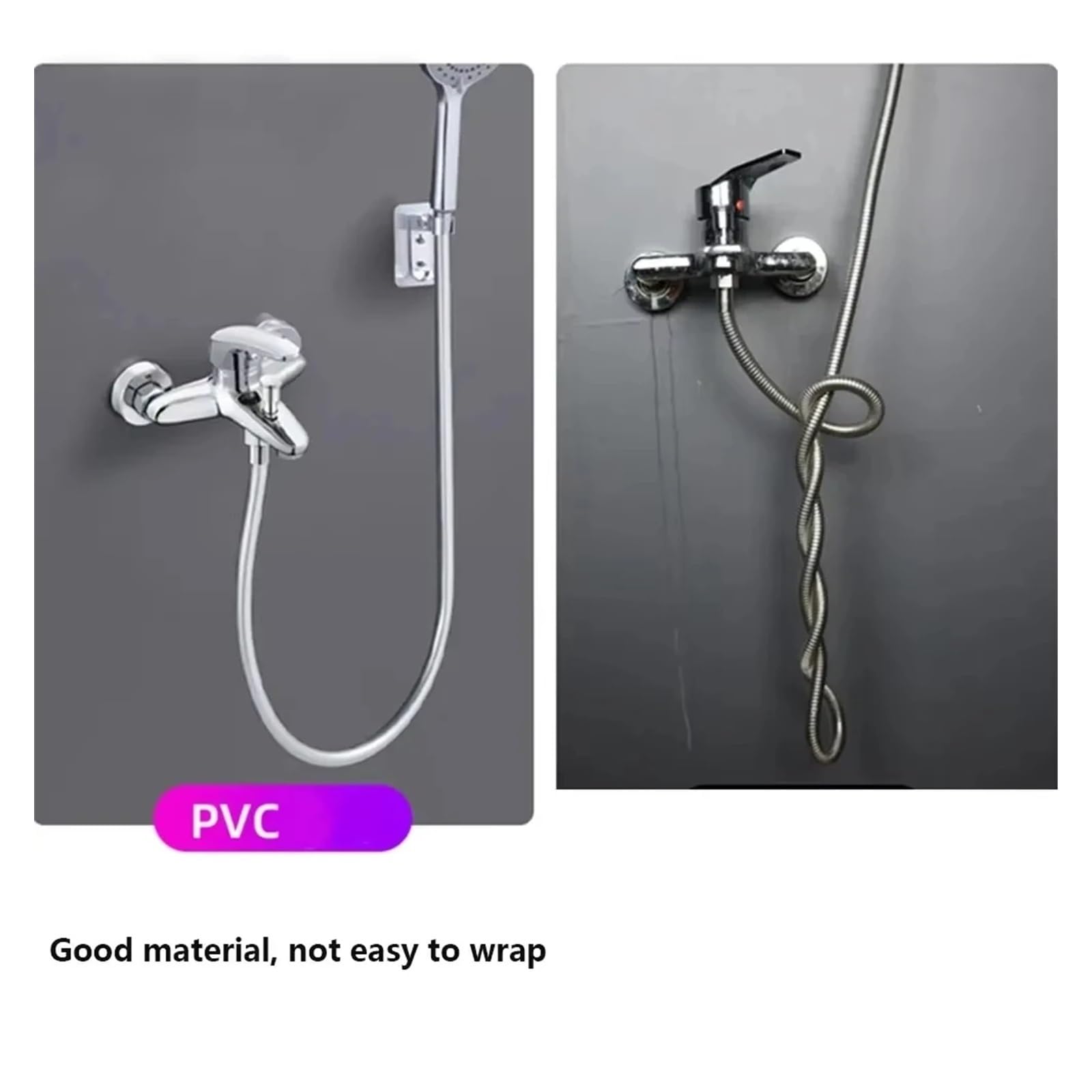 Manguera de ducha flexible de PVC negro de 2 m, manguera de agua de alta presión, accesorio de fontanería multicapa para baño, conector de cabezal de ducha