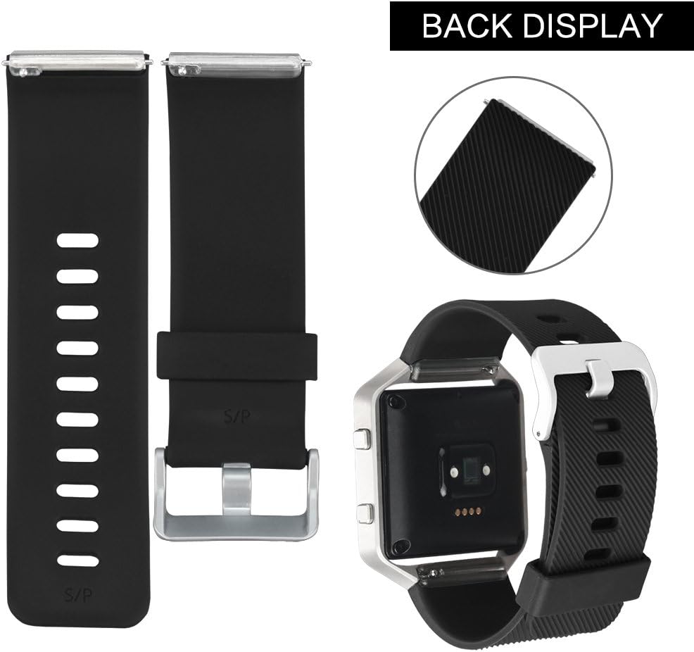 6 Pack Sport Bands Compatible with Fitbit Blaze Bands for Women Men, Replacement Soft Silicone Wristbands Compatible for Fitbit Blaze Rose Gold, Silver, Gold, Black, Gray, Slate, Large : Cell Phones & Accessories
