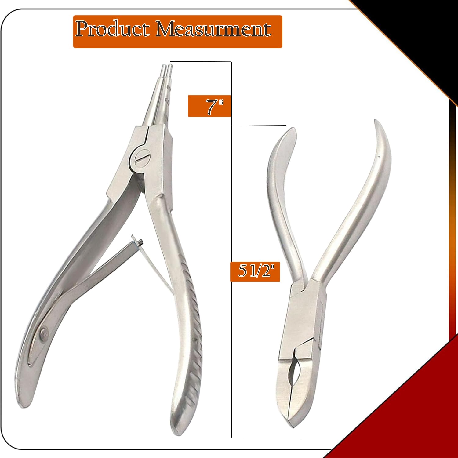 ODM Piercing Tool Pince Pour Ouvrir Les Anneaux De Piercing (6 Pièces) - Acier Chirurgical, Outil Perle/boule - Neuf Faux Piercing Nez