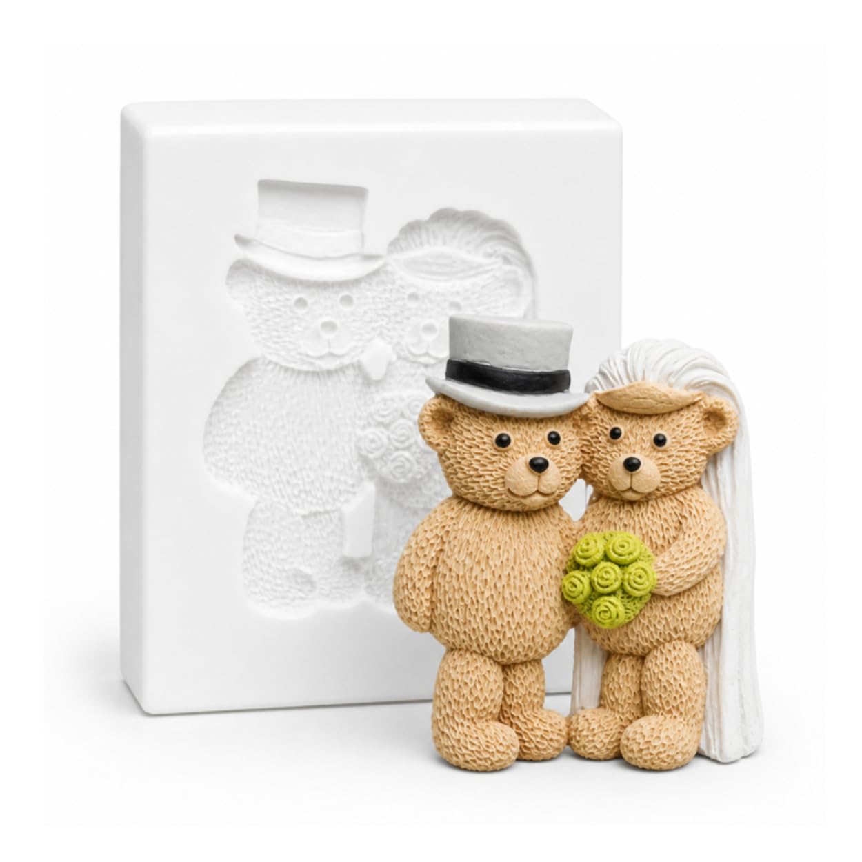 Silicone Mould - Bride and Groom Teds - Food Safe
