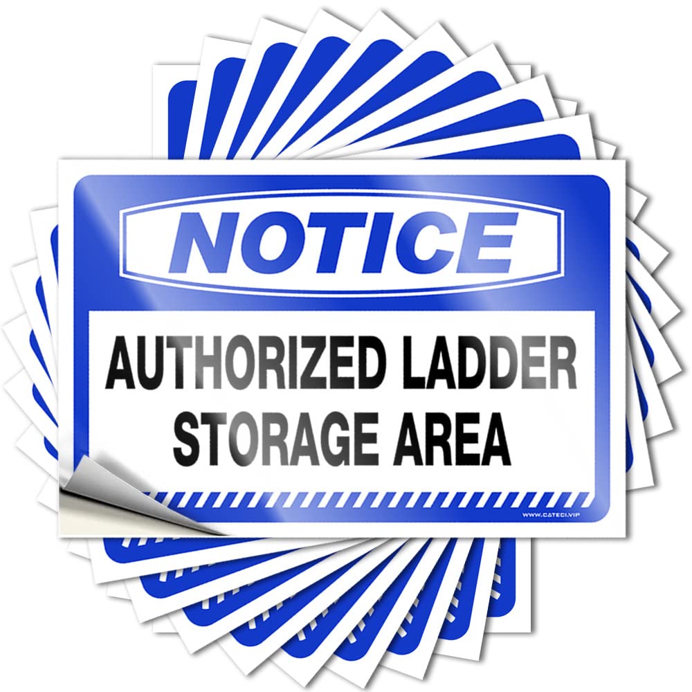 Decals Vintage Bar Decor | Unique Helmet Notice Authorized Ladder Storage Area for Items(8X12CM)