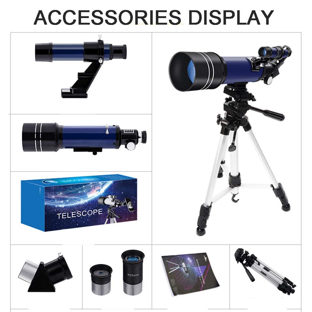 Telescopio astronómico de 70 mm para niños con trípode, telescopio para Principiantes y Adultos, Juguetes educativos CIE