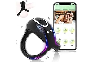 Cock Ring with App for Men's Sexual Pleasure, Adjustable Penis Vibrator Toy