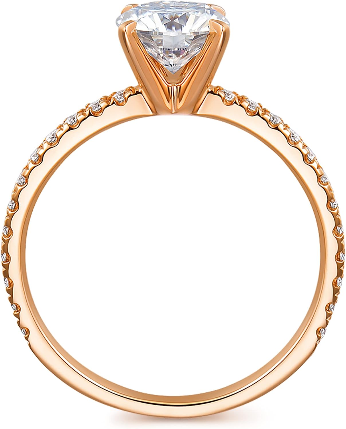 14K Gold Moissanite Engagement Ring 1ct D Color VVS Solitaire Moissanite Rings for Women