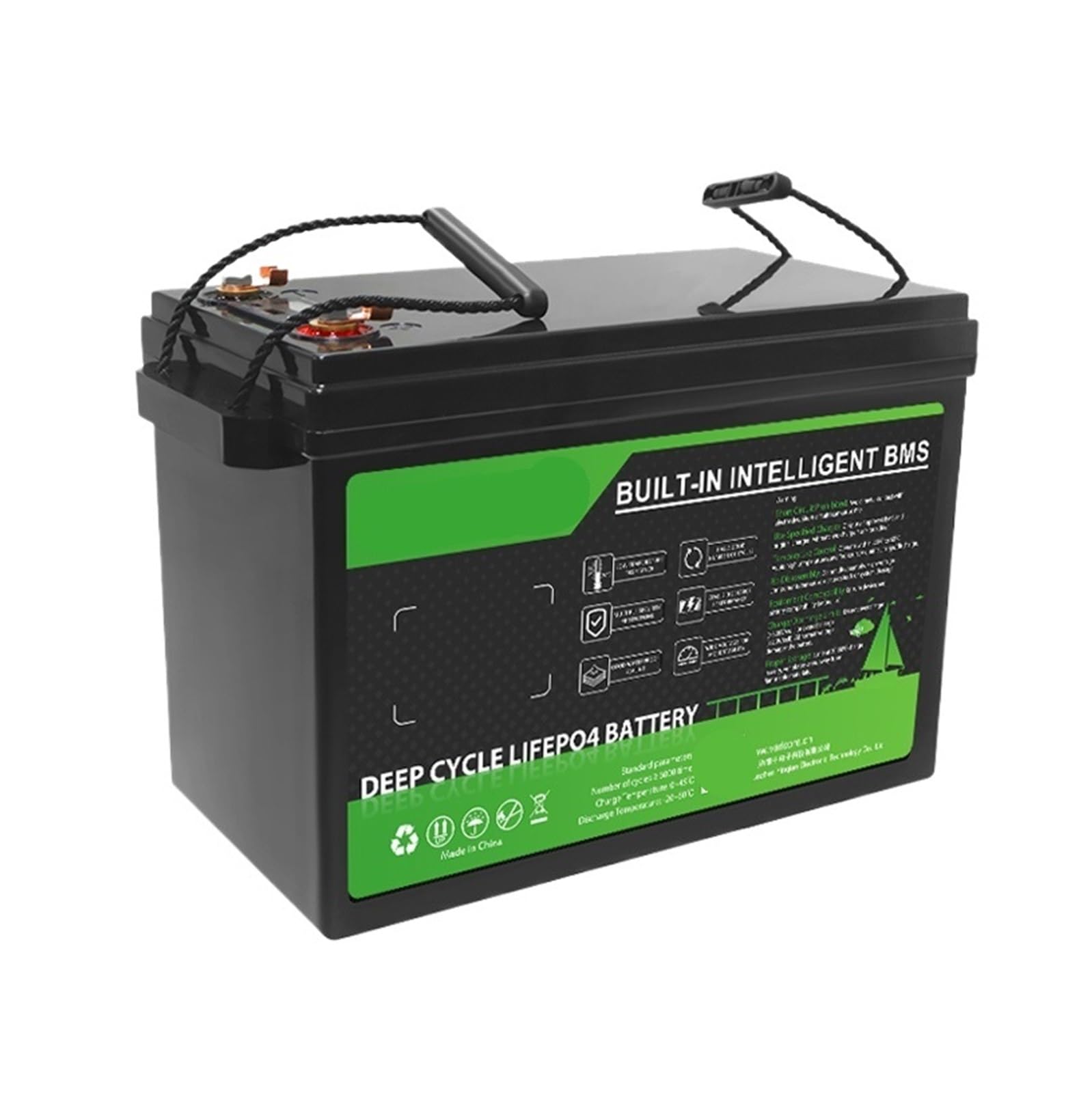 Batteria A Ciclo Profondo, 12 V 340 Ah 100 Ah LiFePO4 12,8 V | Batterie al litio 8000 cicli Camper Camper Carrello da golf Fuoristrada Off-grid Vento solare(24V 100Ah LCD)