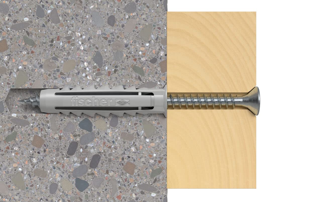 Fischer Tasselli SX 5x25 Con Vite - Pack 480 Pezzi, Per Murature Piene E Forate, Alta Tenuta