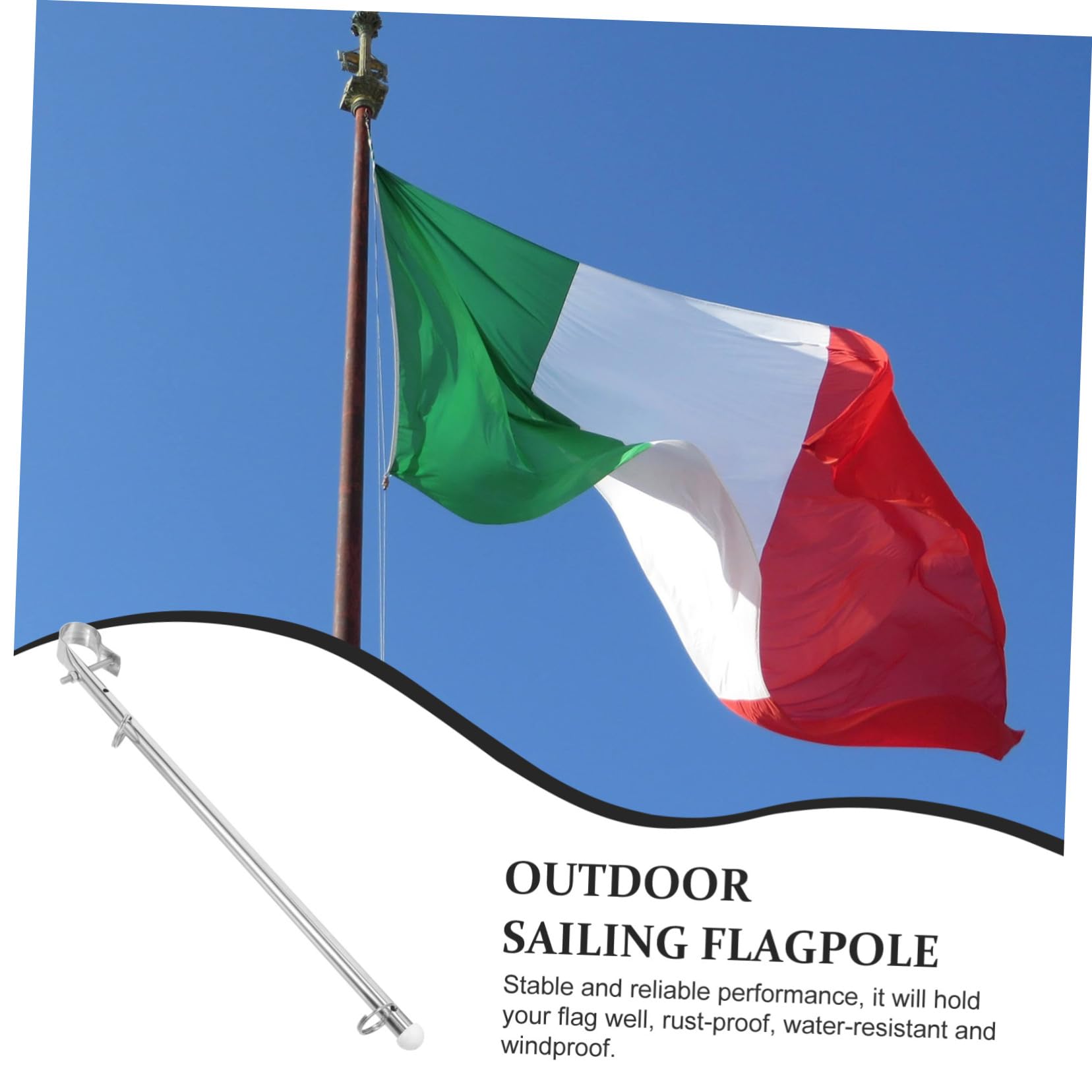 Supporto Per Bandiera Da Scrivania - Base In Acciaio E Cristallo, Elegante E Stabile | Per Ufficio O Sala Riunioni - Foto 9