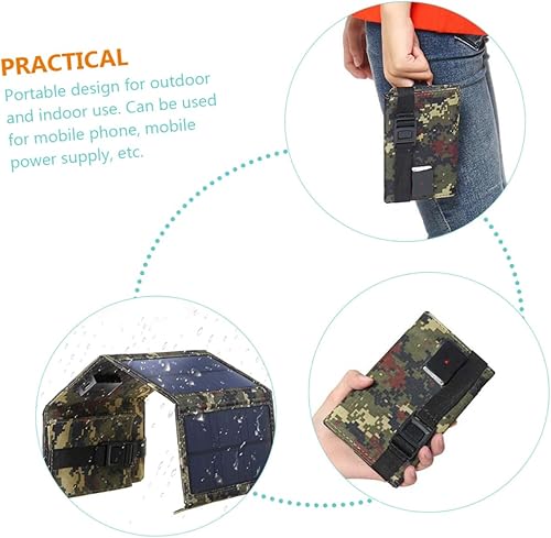 Miniatura 6 de NUOBESTY Portable Folding Solar Panel Charger USB Outdoor Emergency Power Bank for Camping Hiking Travel with Multi Device Compatibility