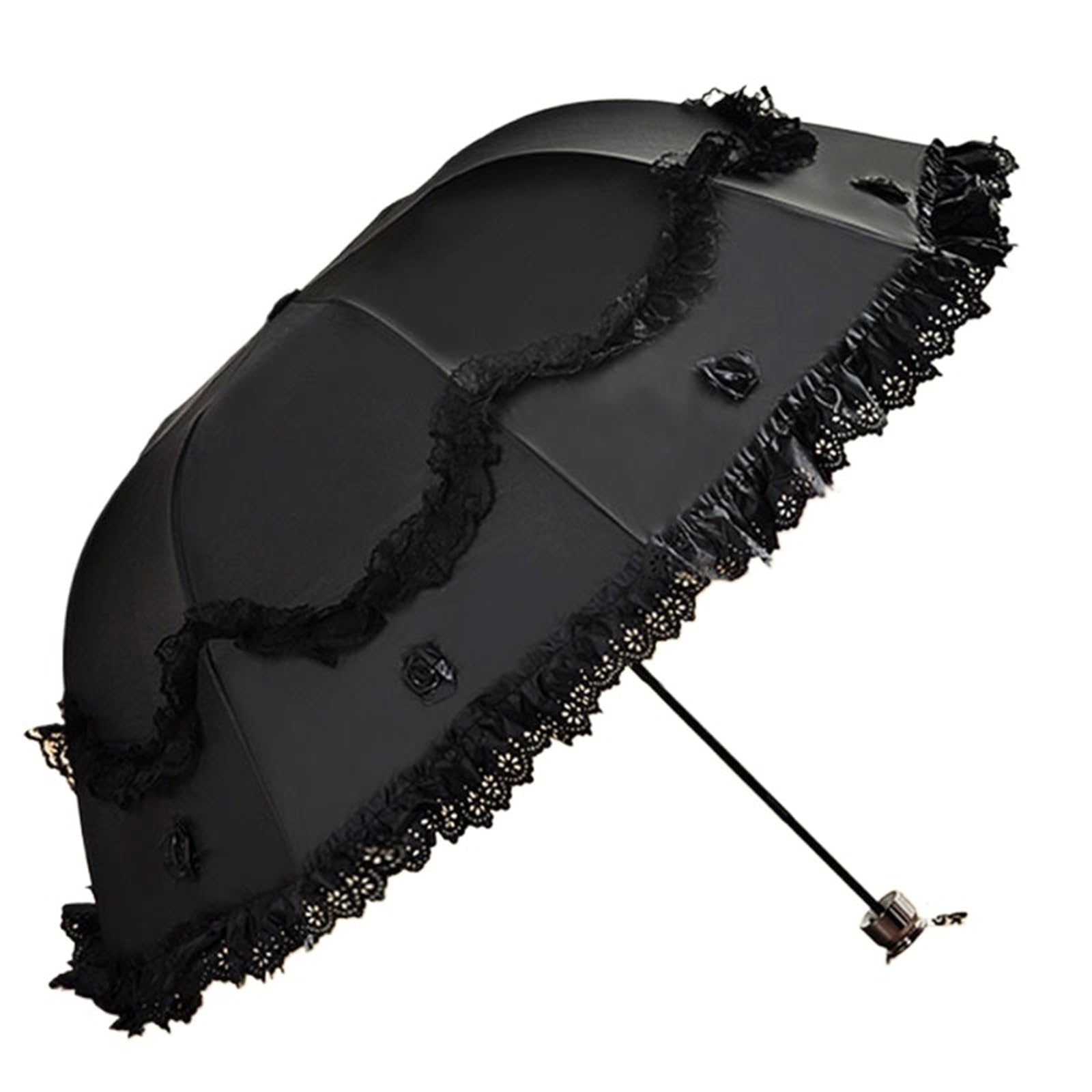 Parasol de soleil femme revêtement noir anti-UV haute protection