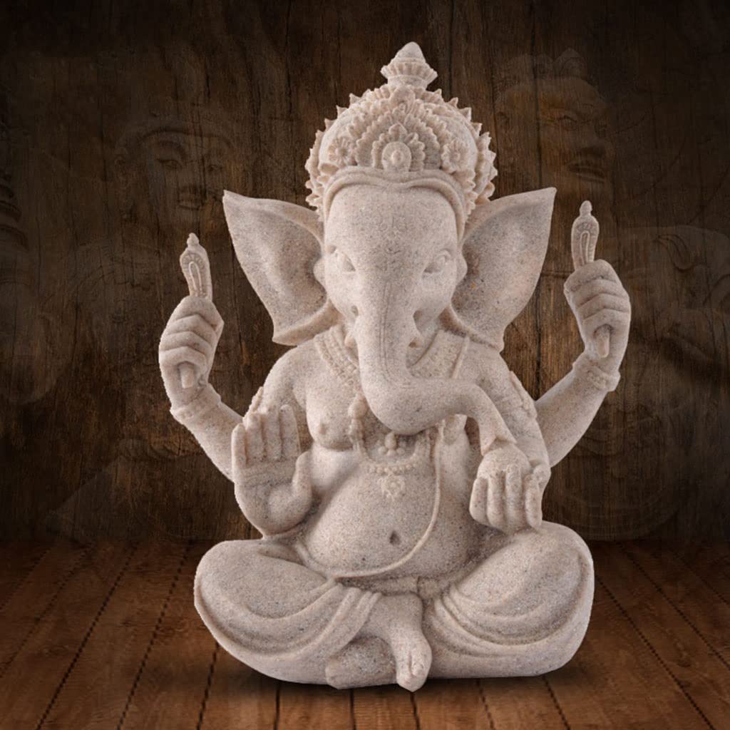 Amazon.co.jp: 白 ガネーシャ神像 仏 象 神 彫刻 インド ガネーシャ